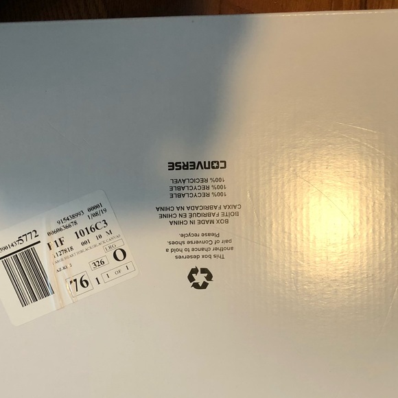 Black CDG Converse size 10 shoes - Picture 8 of 10